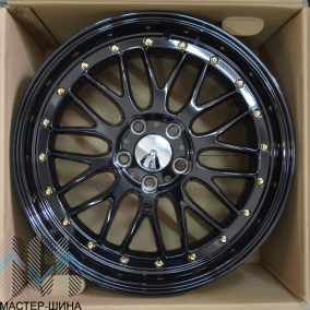 Makstton GOTHIC 002 8.0x18/5x112 D66.6 ET35 BLACK WITH GOLDEN RIVETS