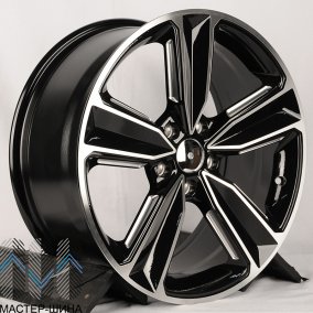 Luistone AU016 8.0x18/5x112 D66,6 ET40 Gloss Black Machined Face+Milling Window