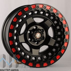 Anzoo JT170-7 9.0x17/6x114,3 D66.1 ET10 Matt Black+red line