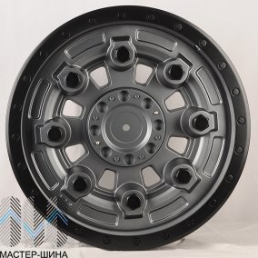 Anzoo 1677 9x17/6x139.7 D106. ET0 Mat Gunmetal+Lip Matt Black