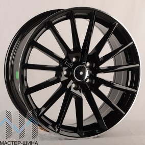 KoKo Kuture 0374 7.0x17/5x100 D57.1 ET40 Gloss black with machined lip (Like on the photo)