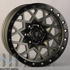 Anzoo JT245-7 9.0x17/6x139.7 D110.1 ET0 Matt Gunmetal+Silver Rivets