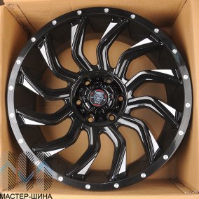Anzoo JT192-20 9.0x20/6x139.7 D110.1 ET0 Black+Milling Spoke+Rivet