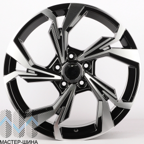 Powcan BK5893 8.0x18/5x112 D66.6 ET45 Gloss Black Machined Face