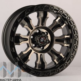 Anzoo FBX087-7 9.0x17/6x139,7 D110.1 ET0 Matt Black Machined Face+Bronze