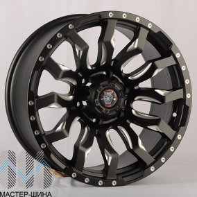 Anzoo JT124-20 9.0x20/6x139.7 D110.1 ET0 Matt Black+Milling spoke & rivets