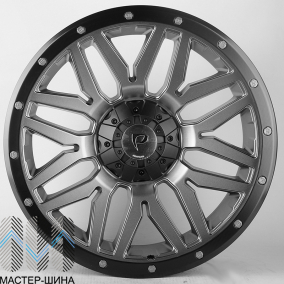 Powcan Y5369 9.0x18/5x139.7 D77.8 ET15 Matt Grey With Matt Black Lip