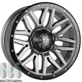 Powcan 5369 9.0x20/12x135x139.7 D106.1 ET15 Matt Grey with Matt Black Lip