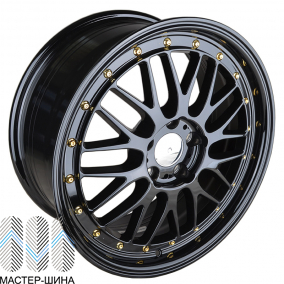 Makstton GOTHIC 002 8.0x18/5x112 D66.6 ET35 BLACK WITH GOLDEN RIVETS