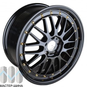 Makstton GOTHIC 002 8.0x18/5x112 D66.6 ET35 BLACK WITH GOLDEN RIVETS