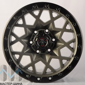 Anzoo JT245-7 9.0x17/6x139.7 D110.1 ET0 Matt Gunmetal+Silver Rivets