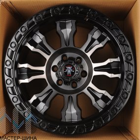 Anzoo FBX087-7 9.0x17/6x139,7 D110.1 ET0 Matt Black Machined Face+Bronze