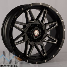 Anzoo JT212-8 9.0x18/6x139.7 D110.1 ET0 Matt Black+Milling Spoke+Milling Rivets