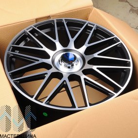Powcan Y0207 10.0x21/5x112 D66.6 ET44 Matte black machined face