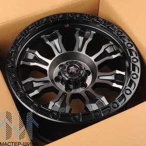 Anzoo FBX087-7 9.0x17/6x139,7 D110.1 ET0 Matt Black Machined Face+Bronze