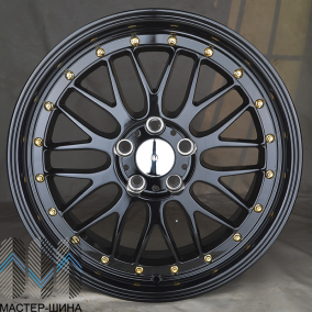 Makstton GOTHIC 002 8.0x18/5x112 D66.6 ET35 BLACK WITH GOLDEN RIVETS