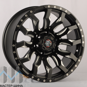 Anzoo JT124-8 9.0x18/6x139.7 D110.1 ET0 Matt Black+Milling spoke & rivets