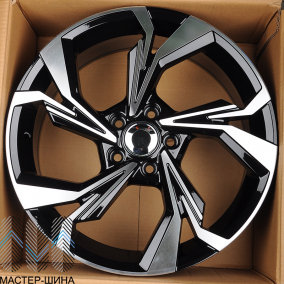 Powcan BK5893 8.0x18/5x112 D66.6 ET45 Gloss Black Machined Face