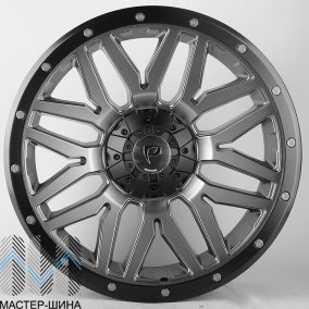 Powcan Y5369 8.0x17/6x135 D106.1 ET15 Matt grey with matt black lip