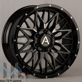  Anzoo AA019 9.0x20/6x139.7 D106.1 ET0 Gloss Black+Milling Spokes+ Milling Rivets