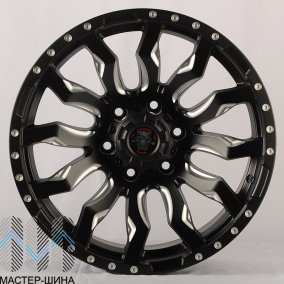 Anzoo JT124-20 9.0x20/6x139.7 D110.1 ET0 Matt Black+Milling spoke & rivets