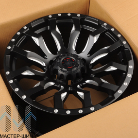 Anzoo JT124-8 9.0x18/6x139.7 D110.1 ET0 Matt Black+Milling spoke & rivets