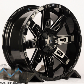 Powcan BK5261 9.0x20/6x135 D106.1 ET15 BLK/MIL