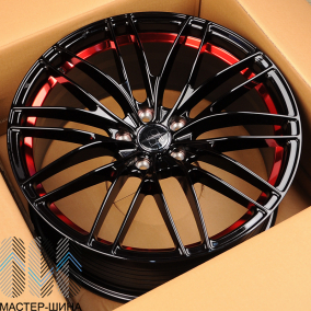 Koko Kuture FF215 8.5x19/5x112 D66.45 ET35 Full Gloss Black+barrel inside red
