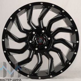 Anzoo JT192-20 9.0x20/6x139.7 D110.1 ET0 Black+Milling Spoke+Rivet